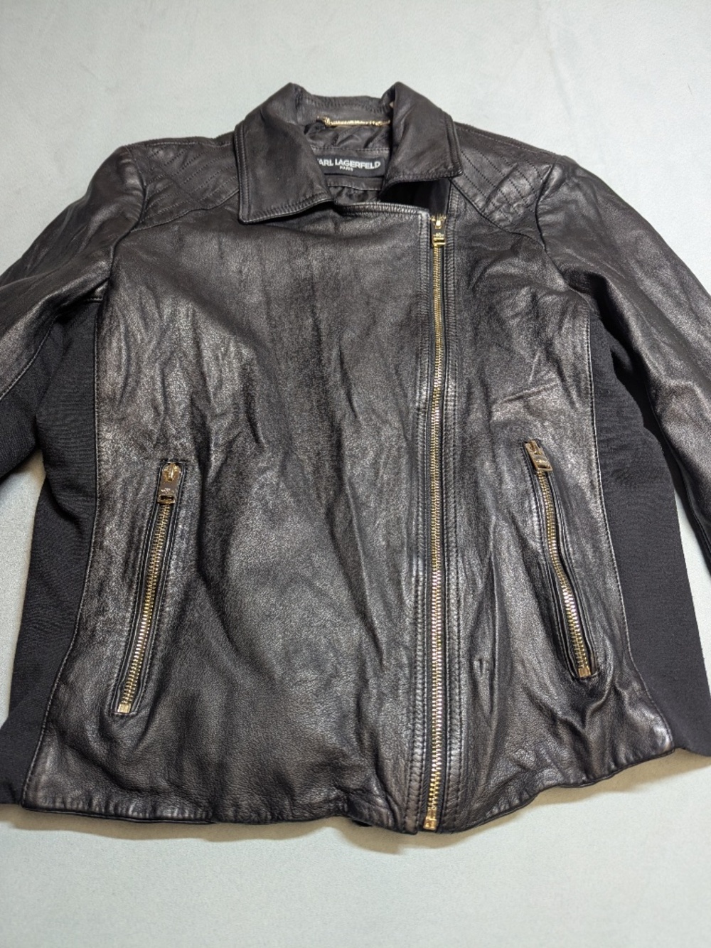Karl Lagerfeld Paris Genuine Leather Jacket - Size Large